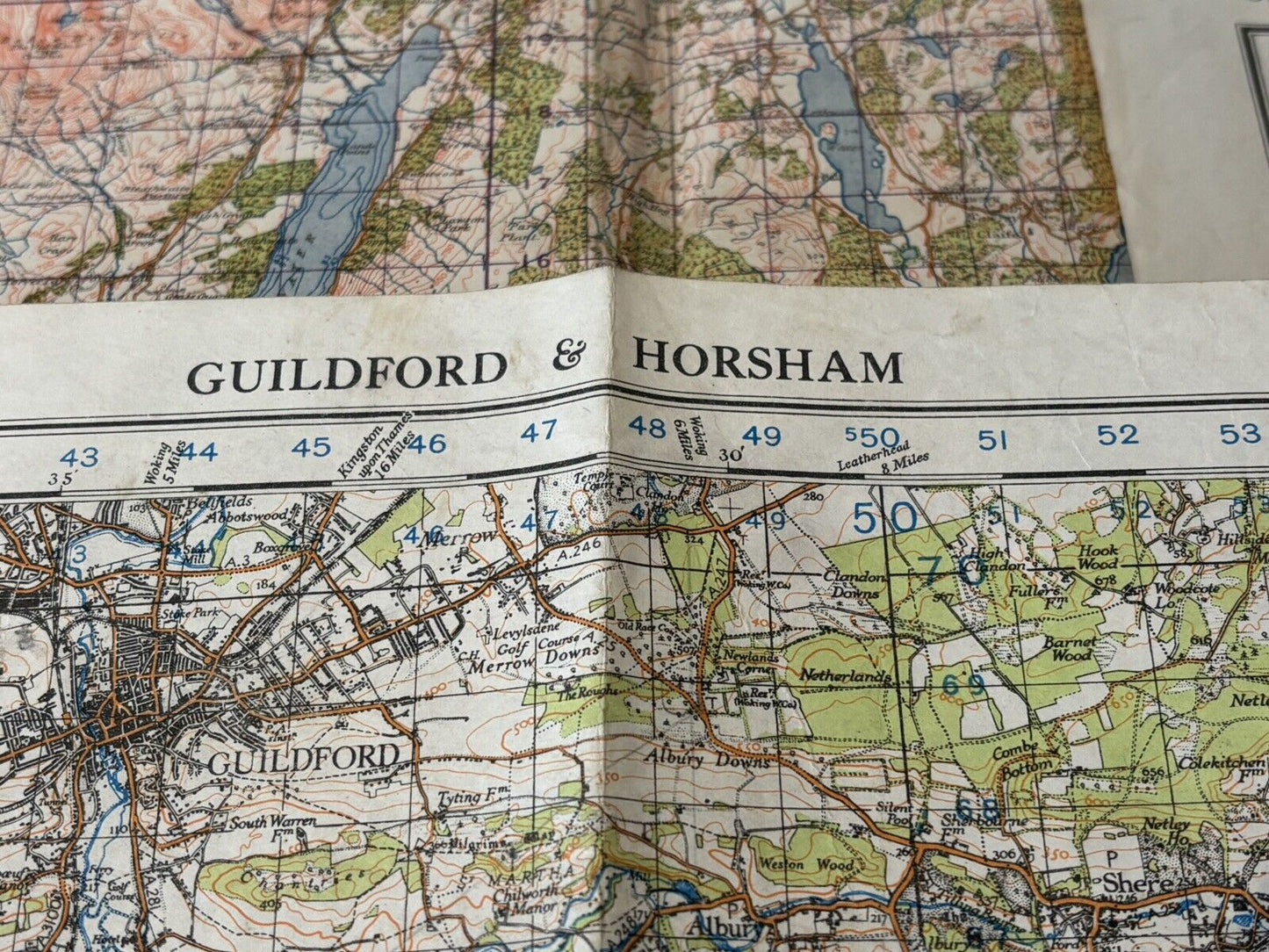 WW2 Maps. Windermere & Ulverston, Guildford & Horsham, Barnsley & Sheffield