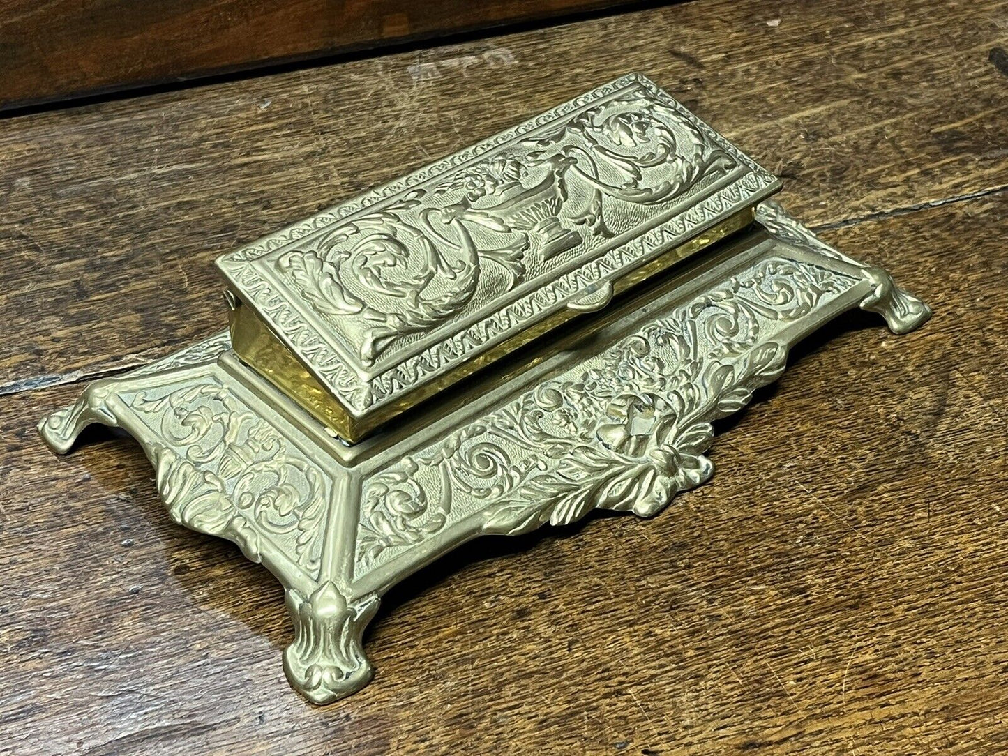 Brass Desk Stamp Box