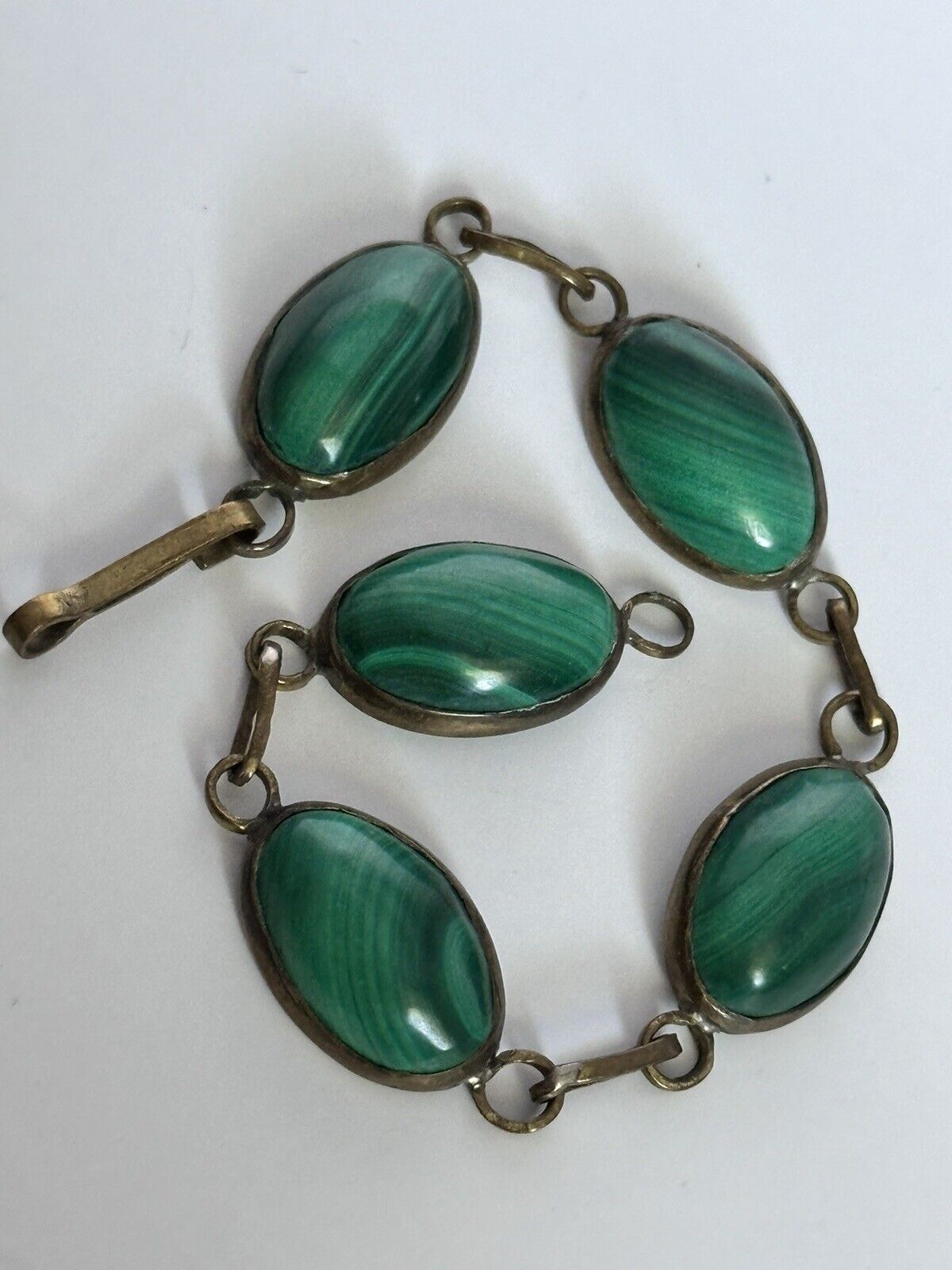 Vintage Malachite Cabochon Bracelet