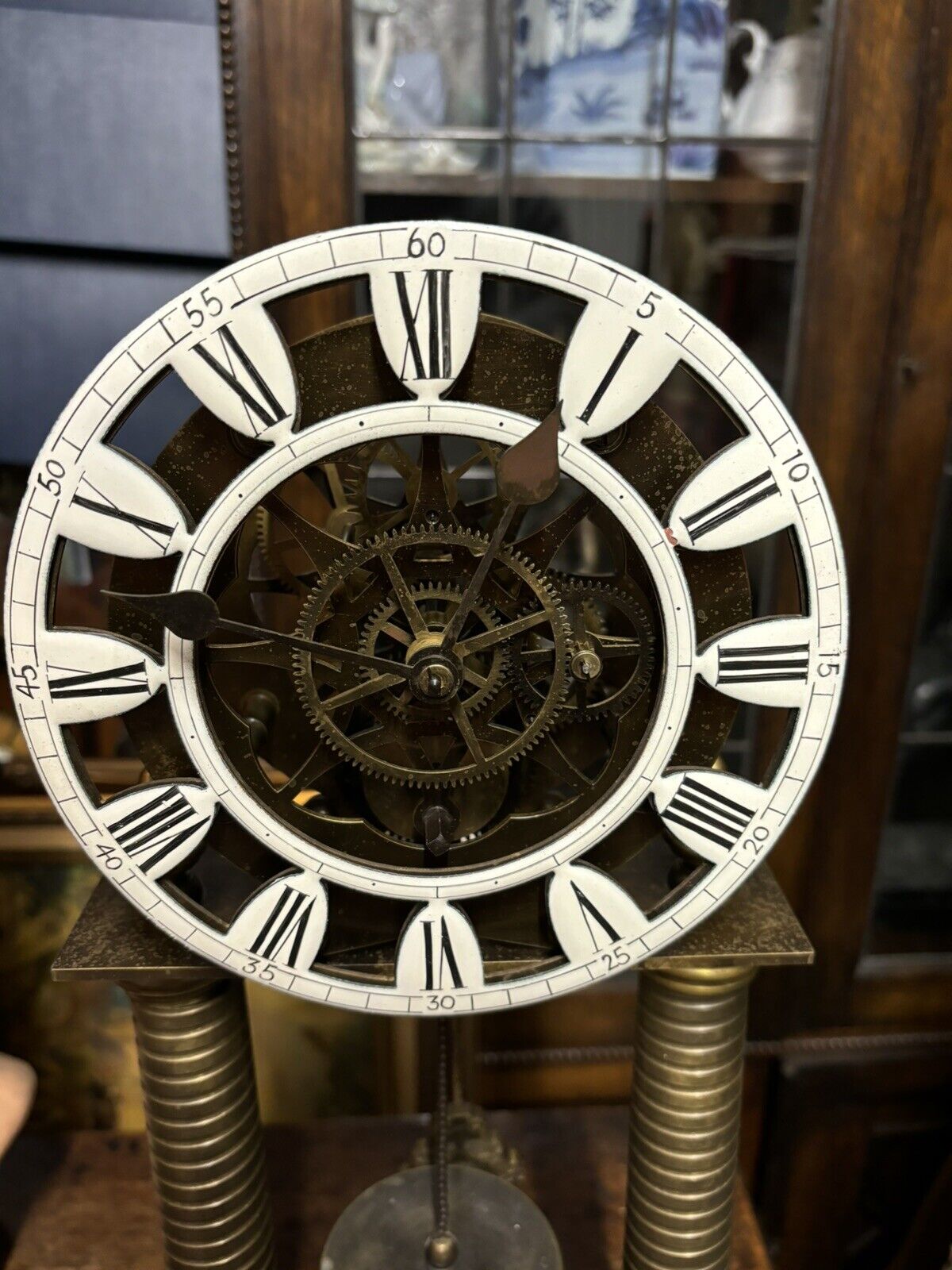 Skeleton Clock With Glass Dome. With Key. Large & Impressive.