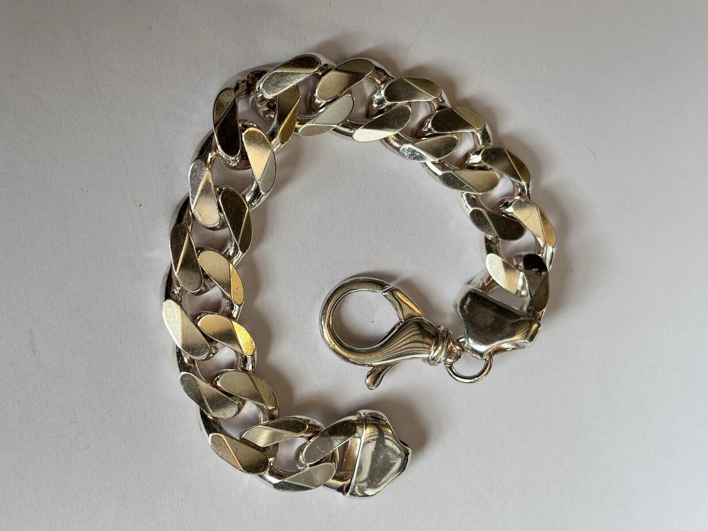 Unisex Silver 925 Heavy Curb Chain Bracelet 70.99g