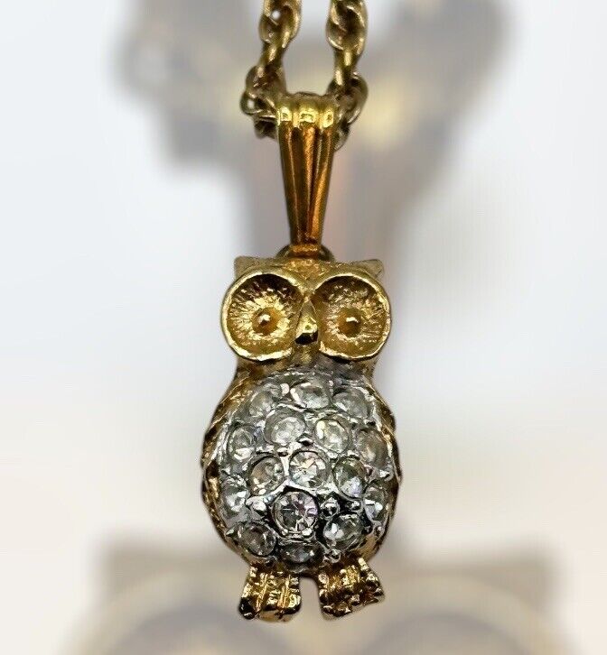 Vintage Attwood & Sawyer Gold Plated Owl Necklace