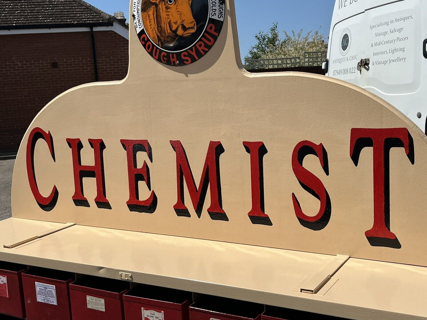 Large Chemists Bank Of Drawers, Lots Of Storage. 40 Deep Metal Drawers