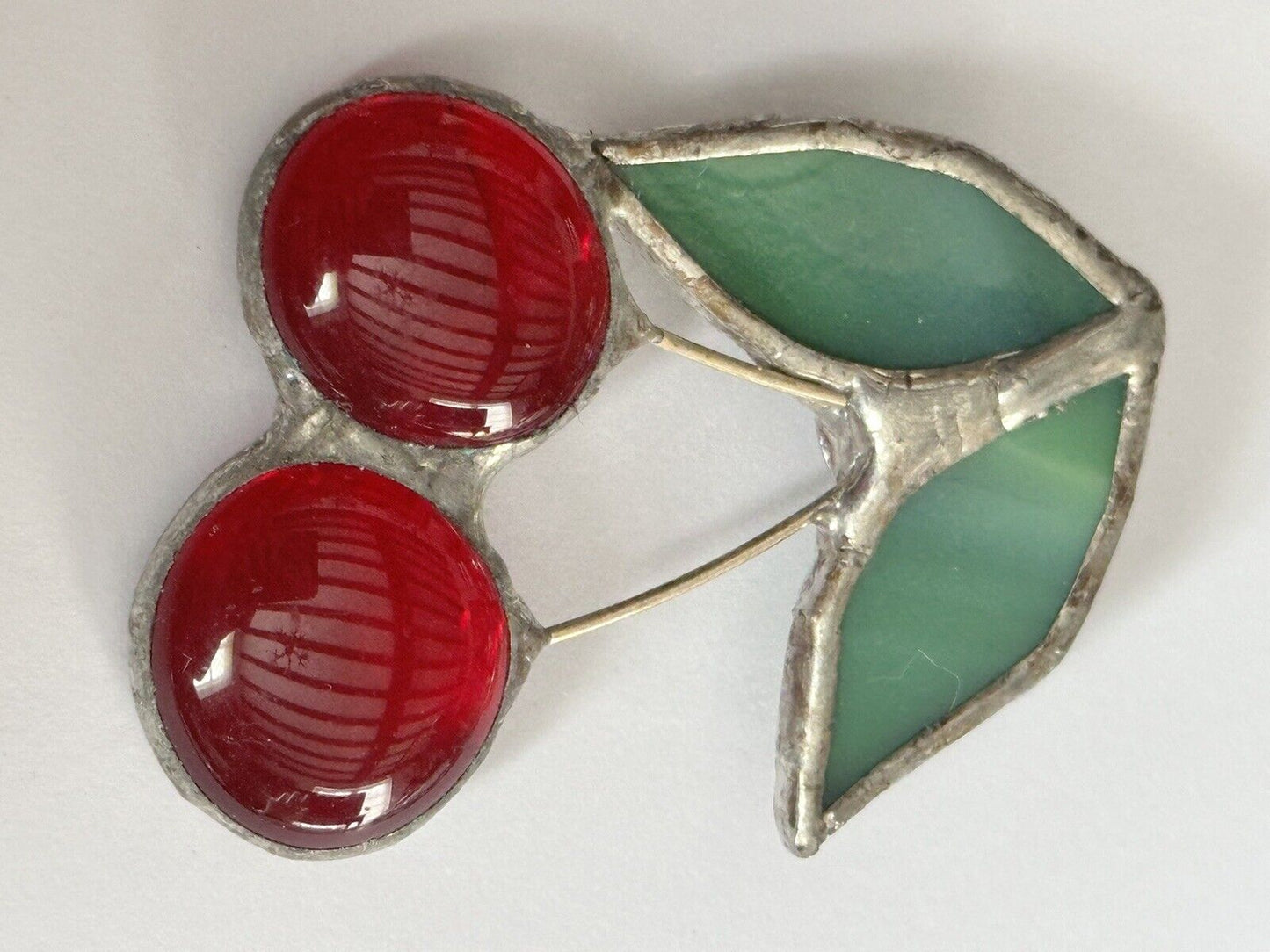 Vintage Glass Cherries Statement Brooch