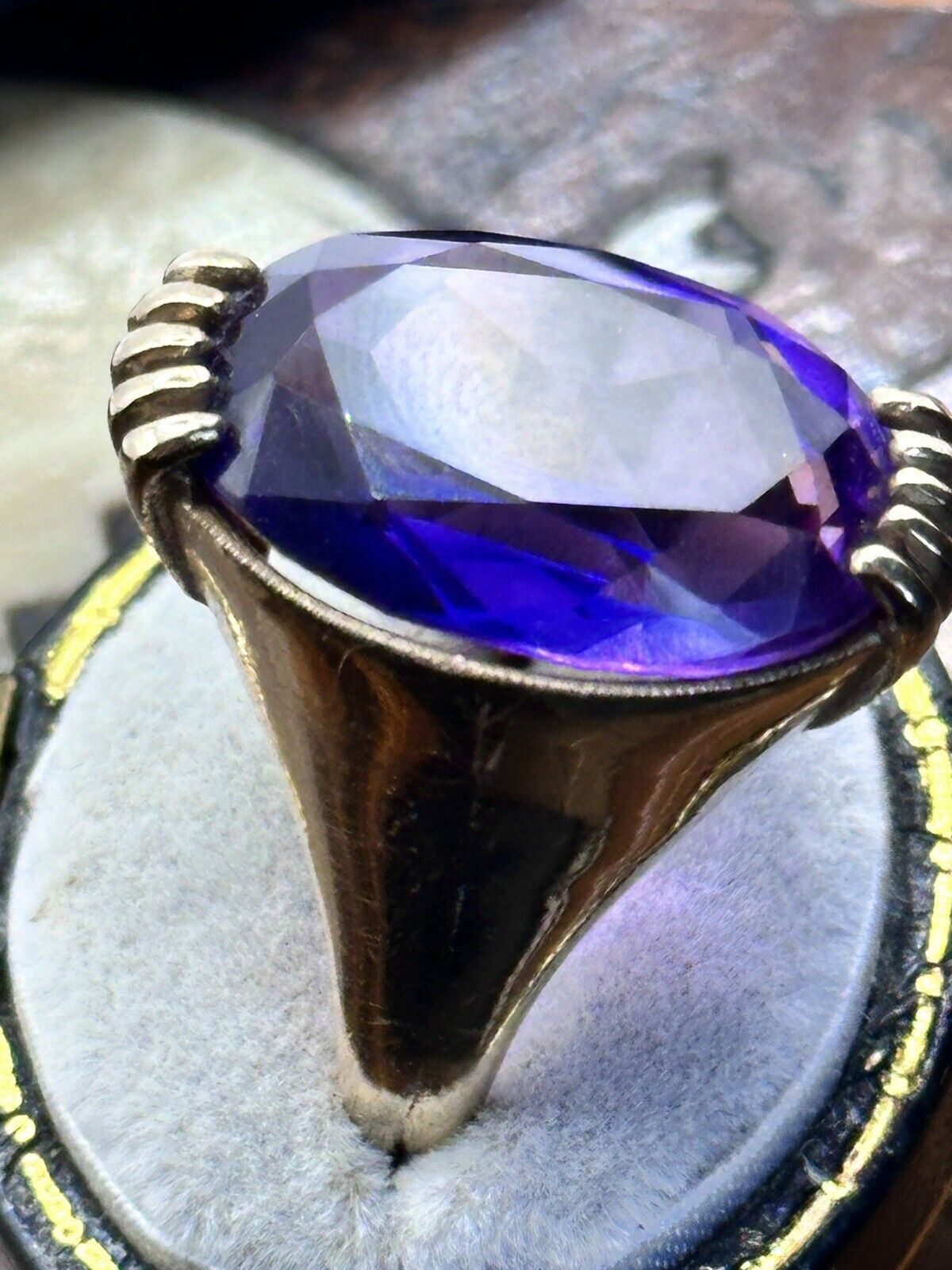 Vintage 9ct Gold Amethyst Statement Cocktail Ring