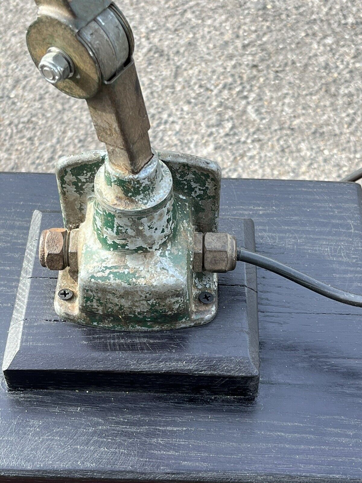 Industrial Angle Poise Lamp With Green Enamel Shade