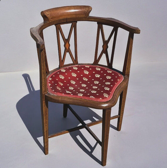 Antique Inlaid Mahogany Armchair