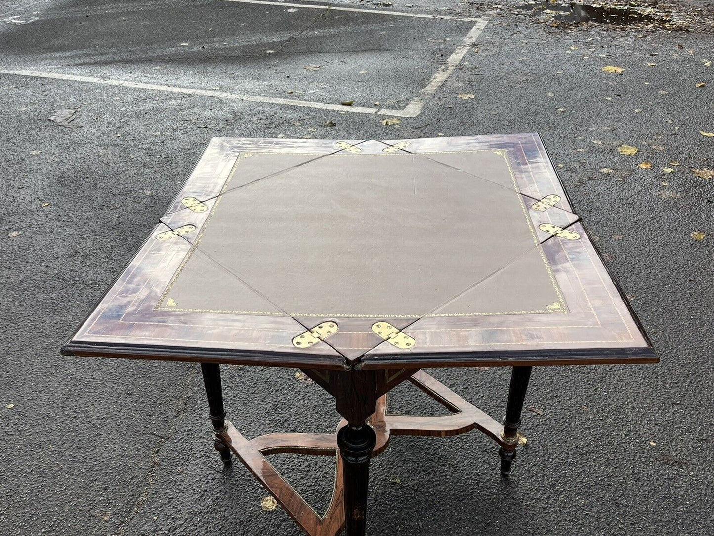 Chess & Games Table With Inlaid Top And Opening Playing Area.