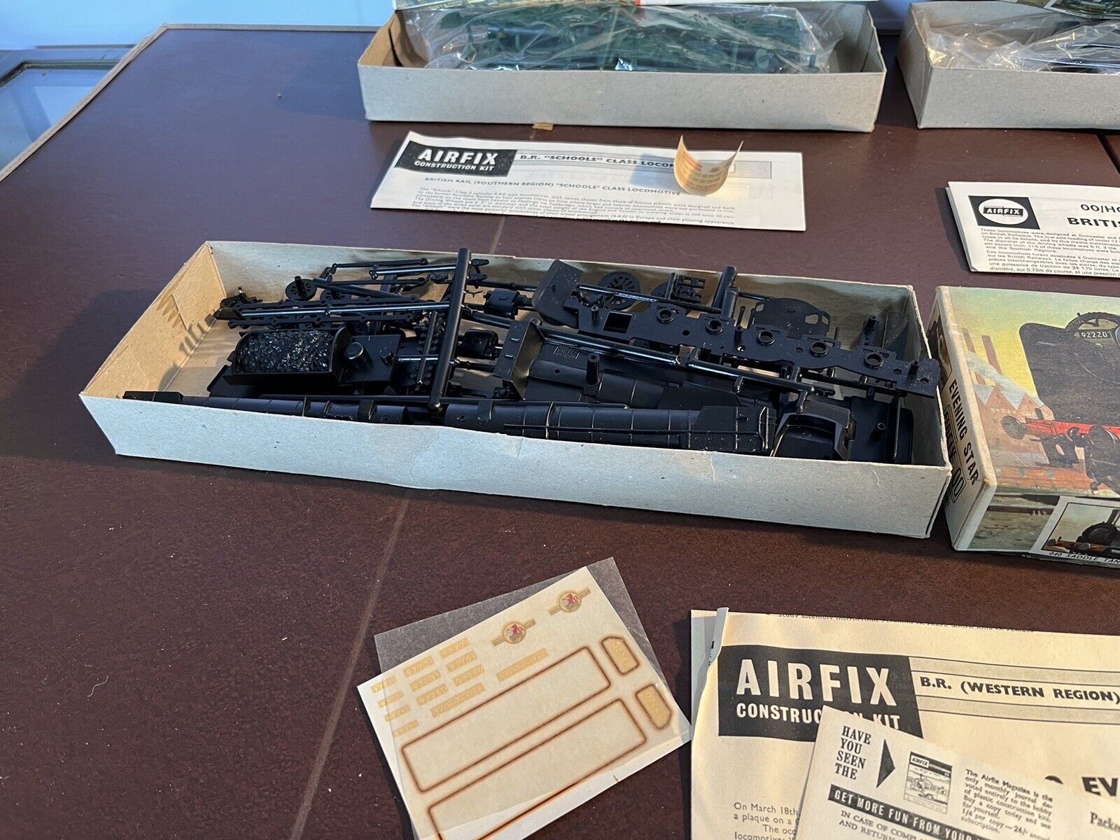 3 Vintage Boxed Airfix Train Kits:- BR MOGUL, HARROW & EVENING STAR ...