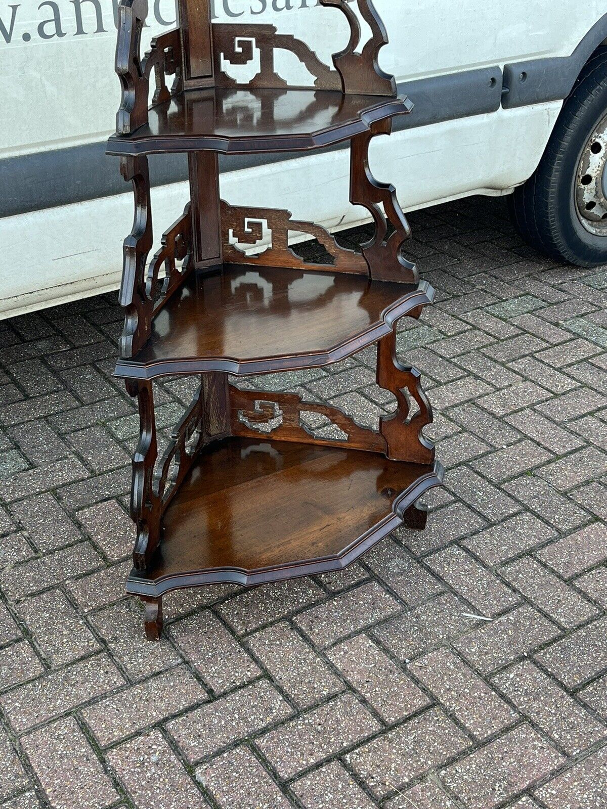 Antique Mahogany Whatnot Display Shelves