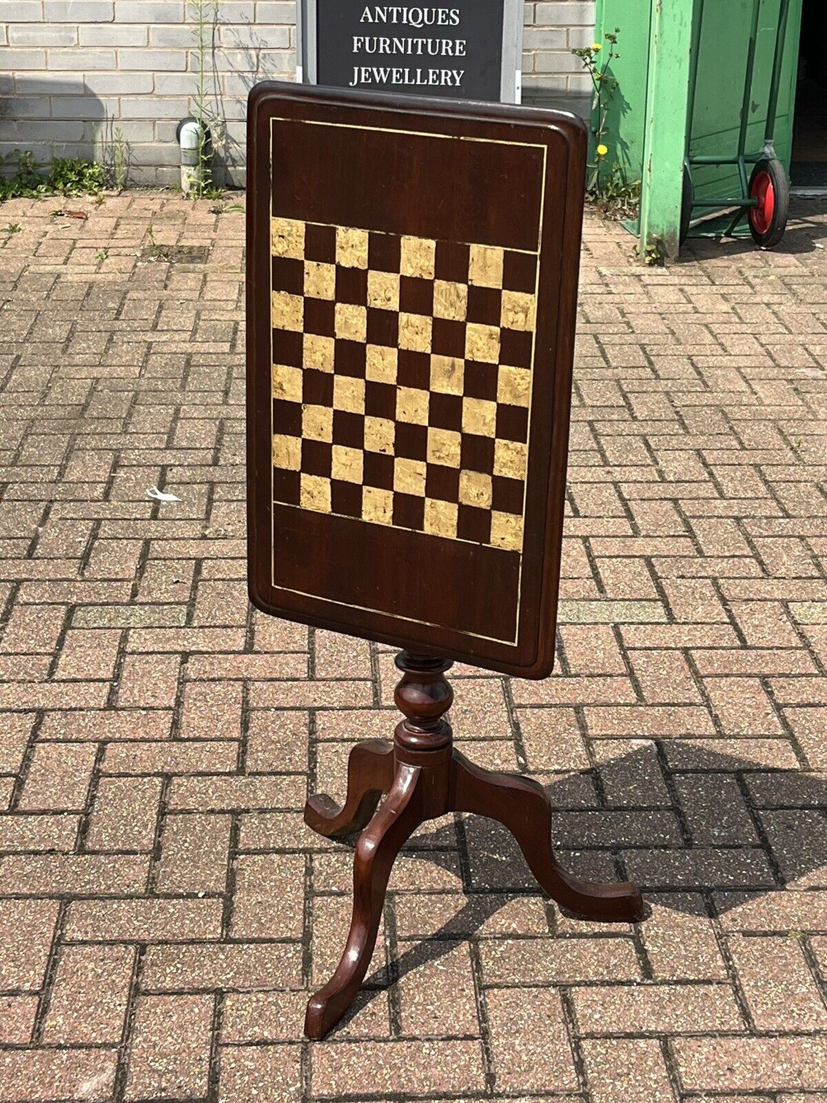 Victorian Tilt Top Mahogany Chess Table.