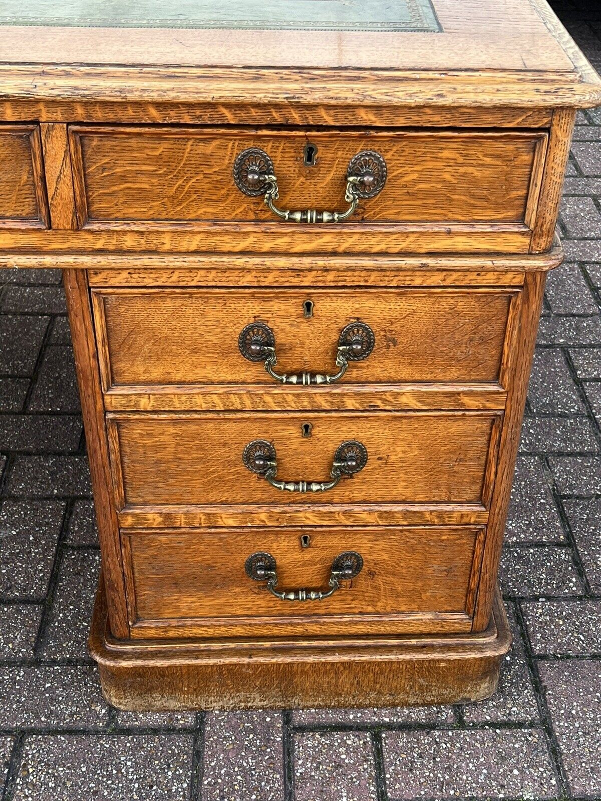 Victorian Mahogany 6x4ft  Double Sided Oak Partners Desk