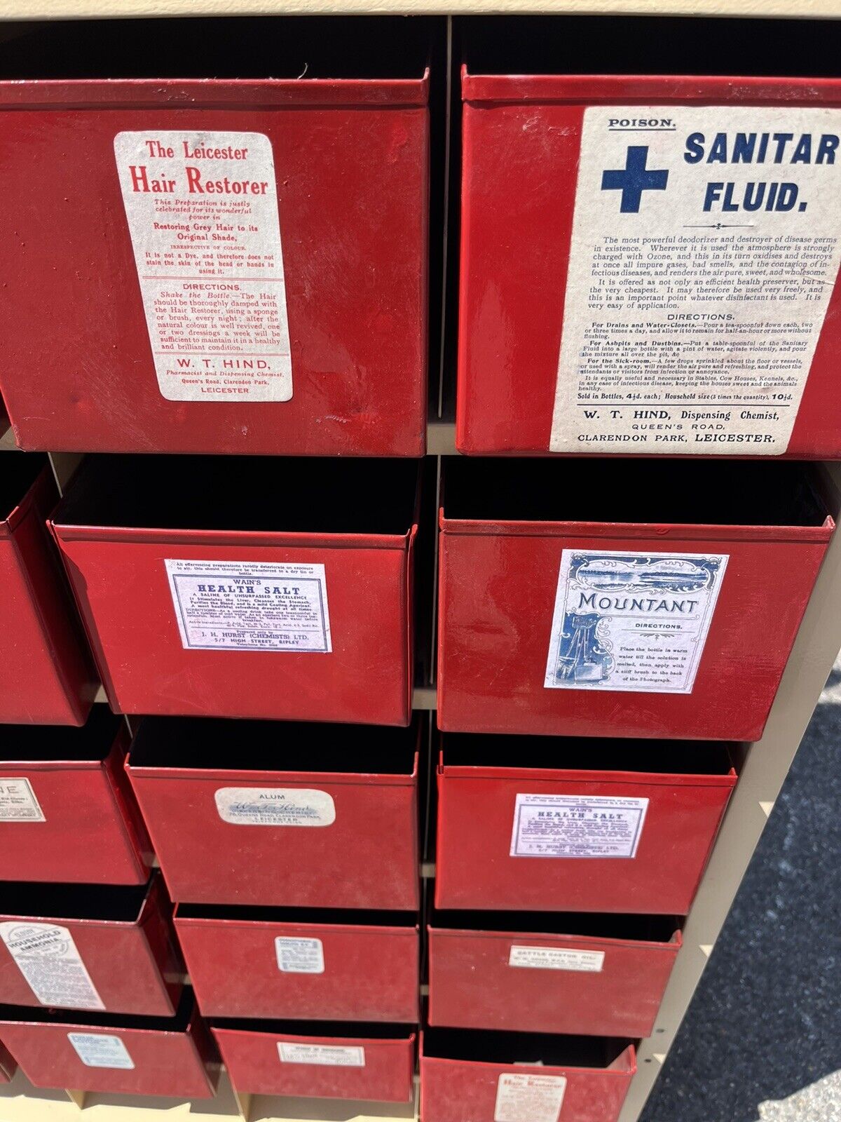 Large Chemists Bank Of Drawers, Lots Of Storage. 40 Deep Metal Drawers