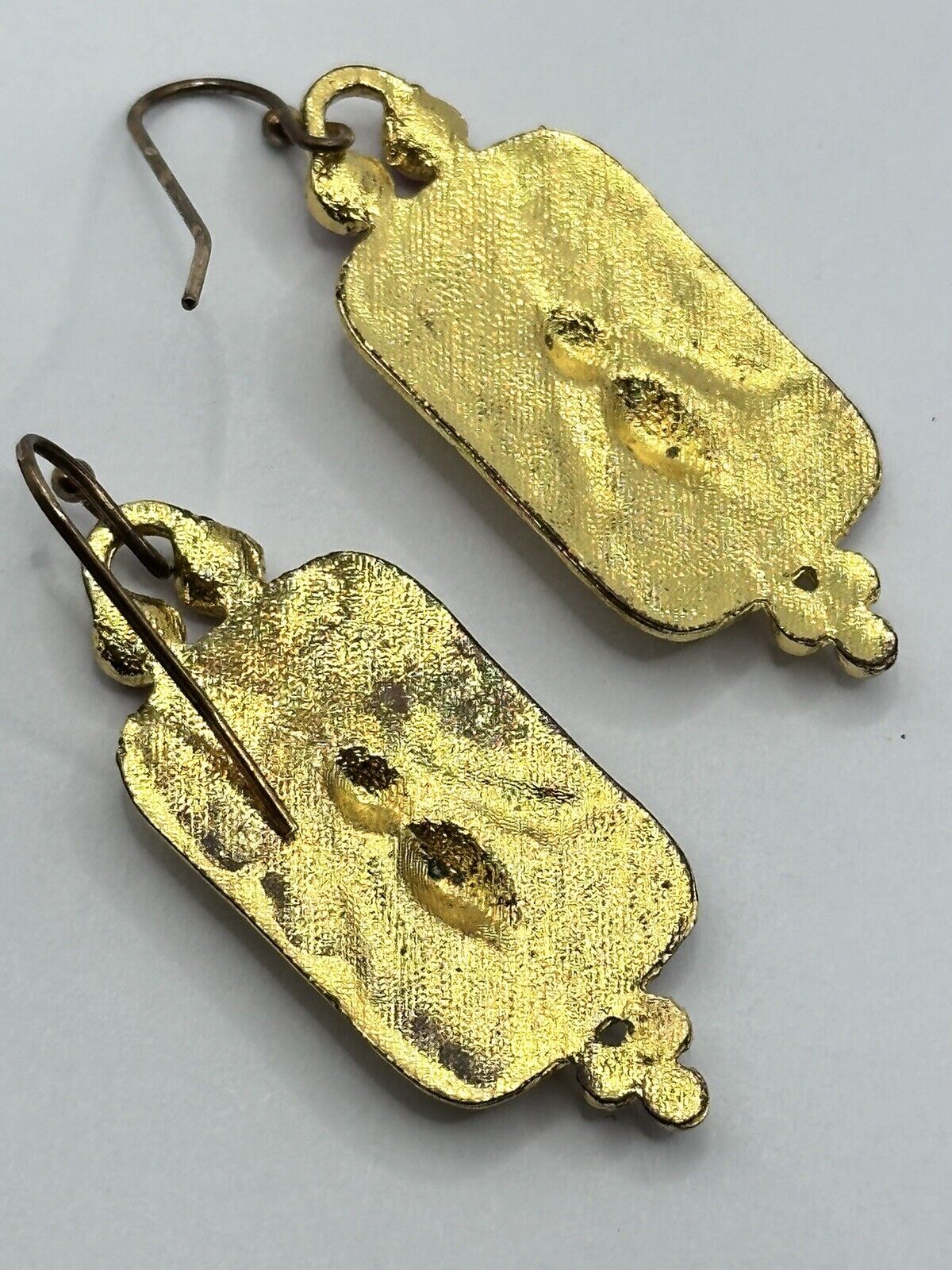 Vintage Gold Tone Bee Bug Drop Earrings