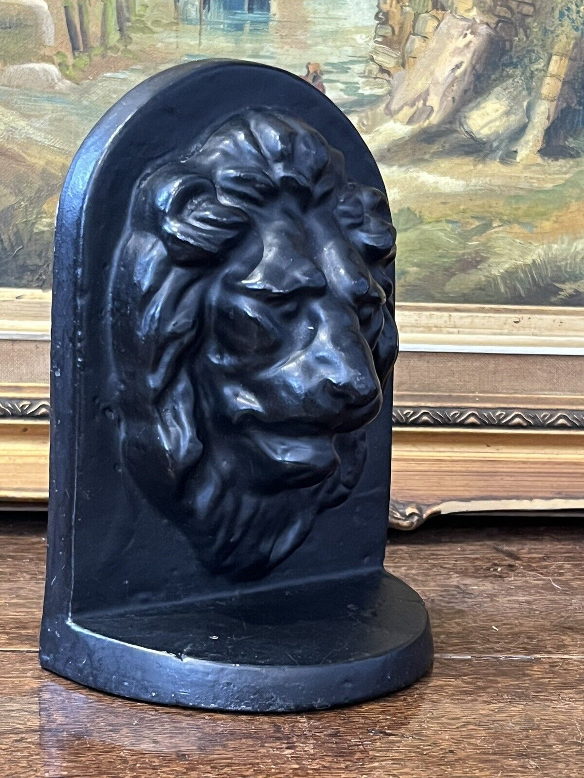 Antique Lion Head Cast Iron Doorstop