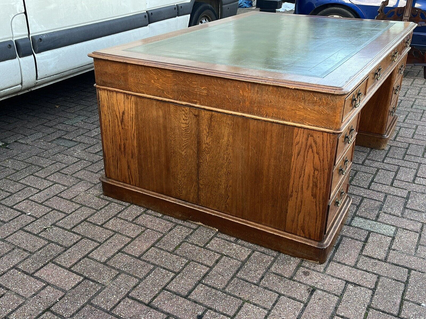 Victorian Mahogany 6x4ft  Double Sided Oak Partners Desk