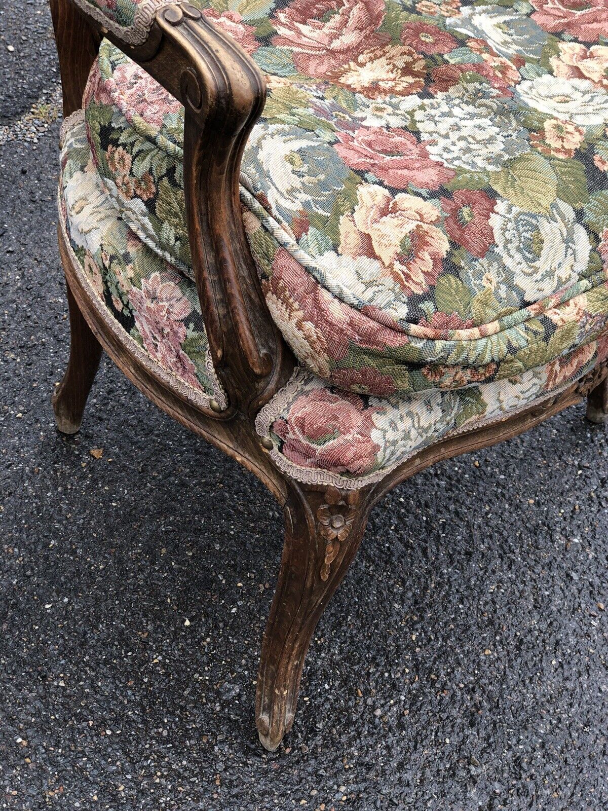 French Armchair With Tapestry Upholstery