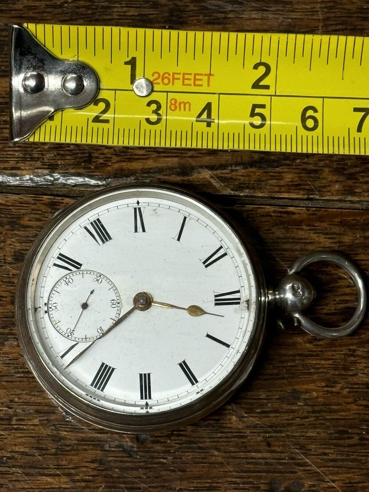 Men's Silver Pocket Watch. When Wound Ticking away Nicely