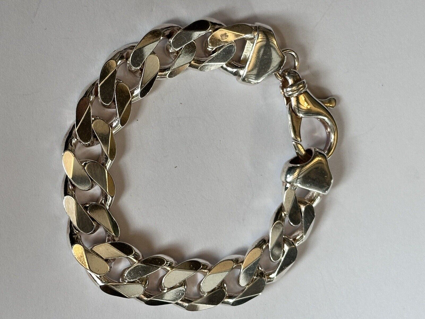 Unisex Silver 925 Heavy Curb Chain Bracelet 70.99g