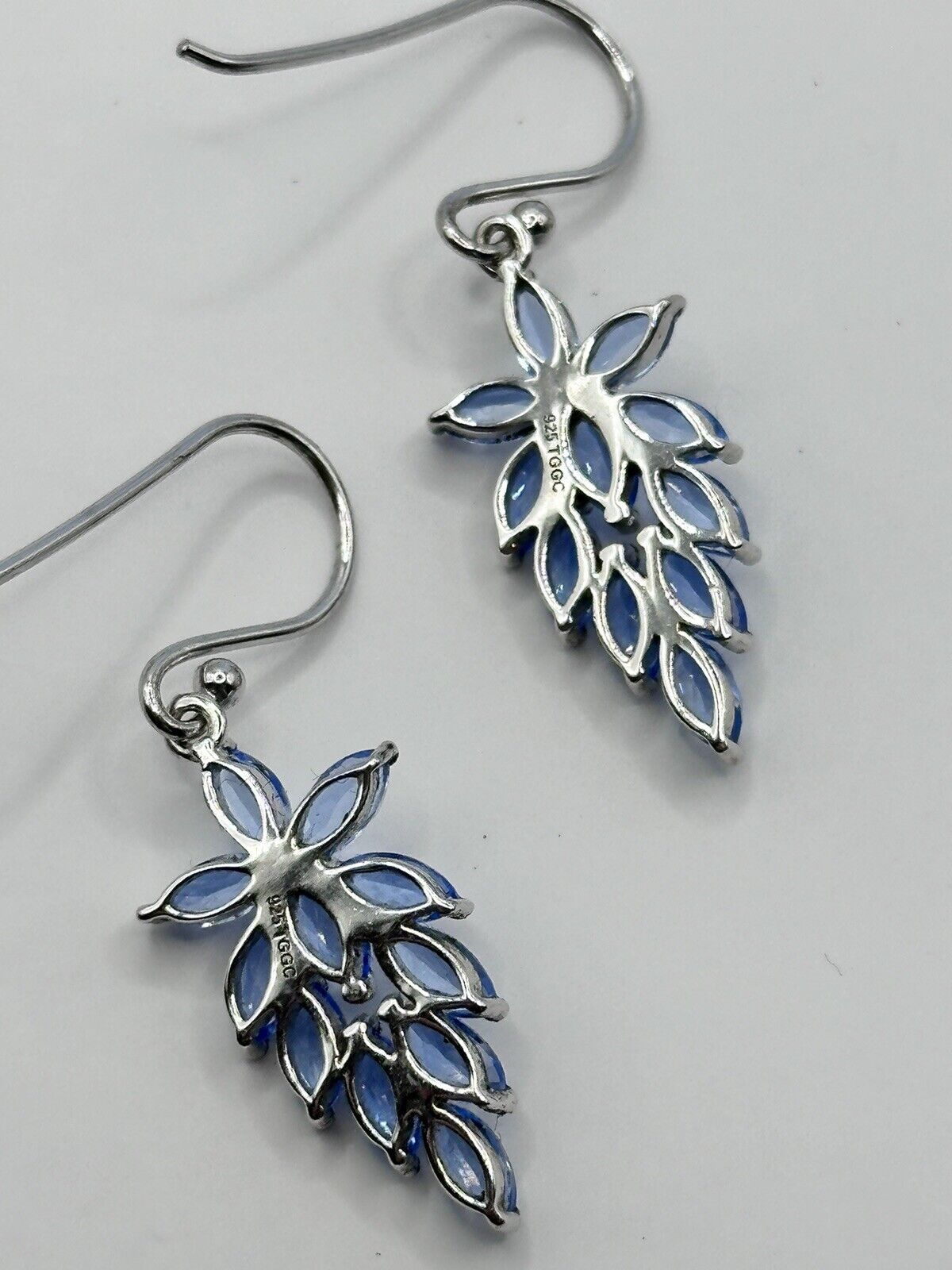 Vintage Silver 925 Blue Stone Drop Earrings