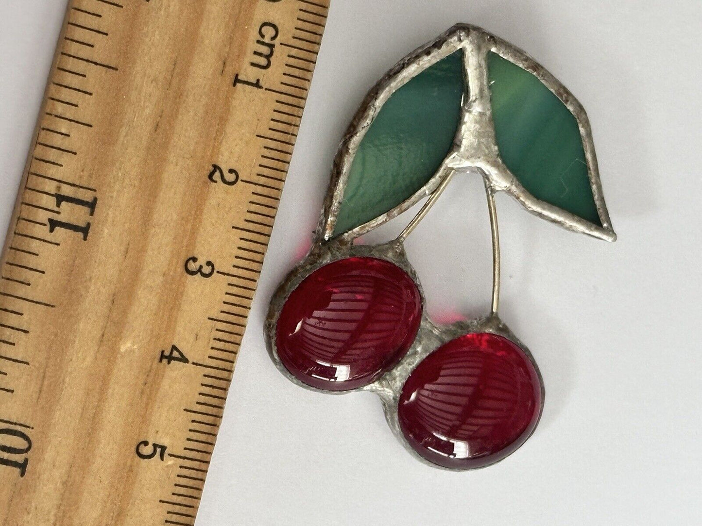 Vintage Glass Cherries Statement Brooch