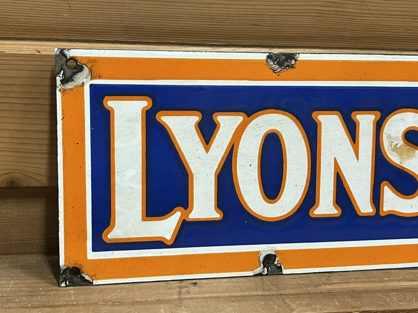 Lyon's Tea Enamel Sign.