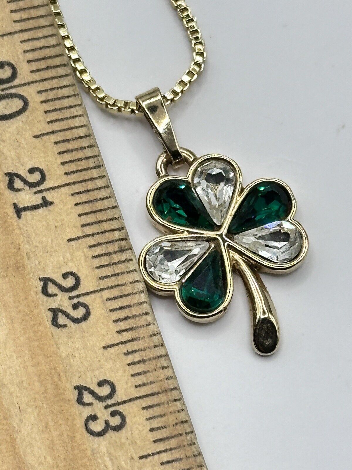 Vintage Sol D’Or Gold Plated Shamrock Lucky Pendant Necklace