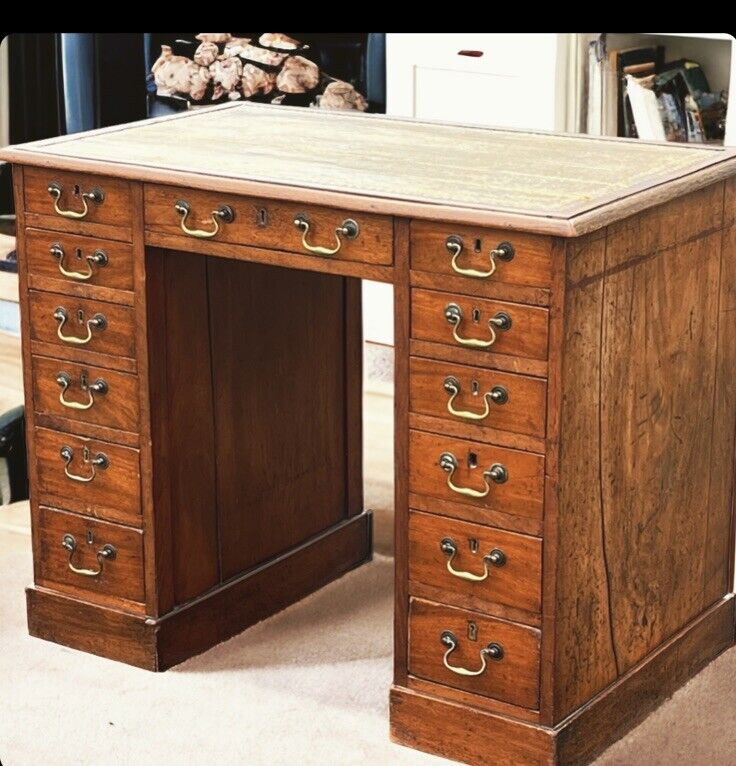 George III Mahogany Desk. Superb Proportions.