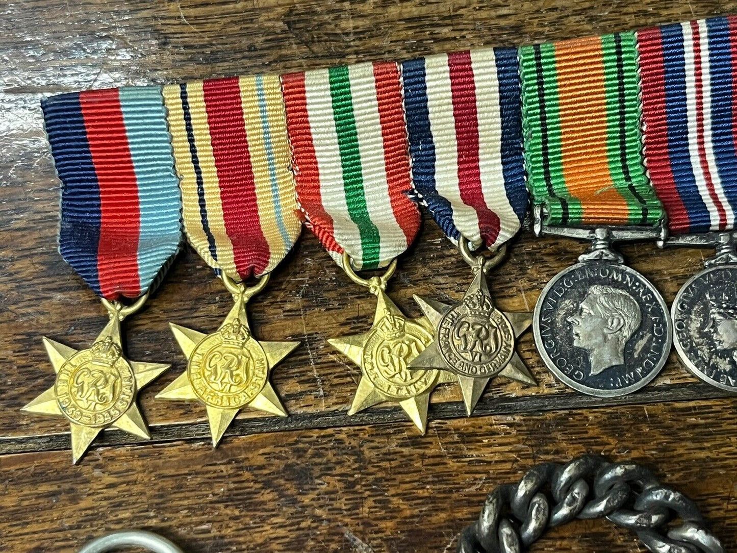 War Department Pocket Watch & Chain And Medal Group