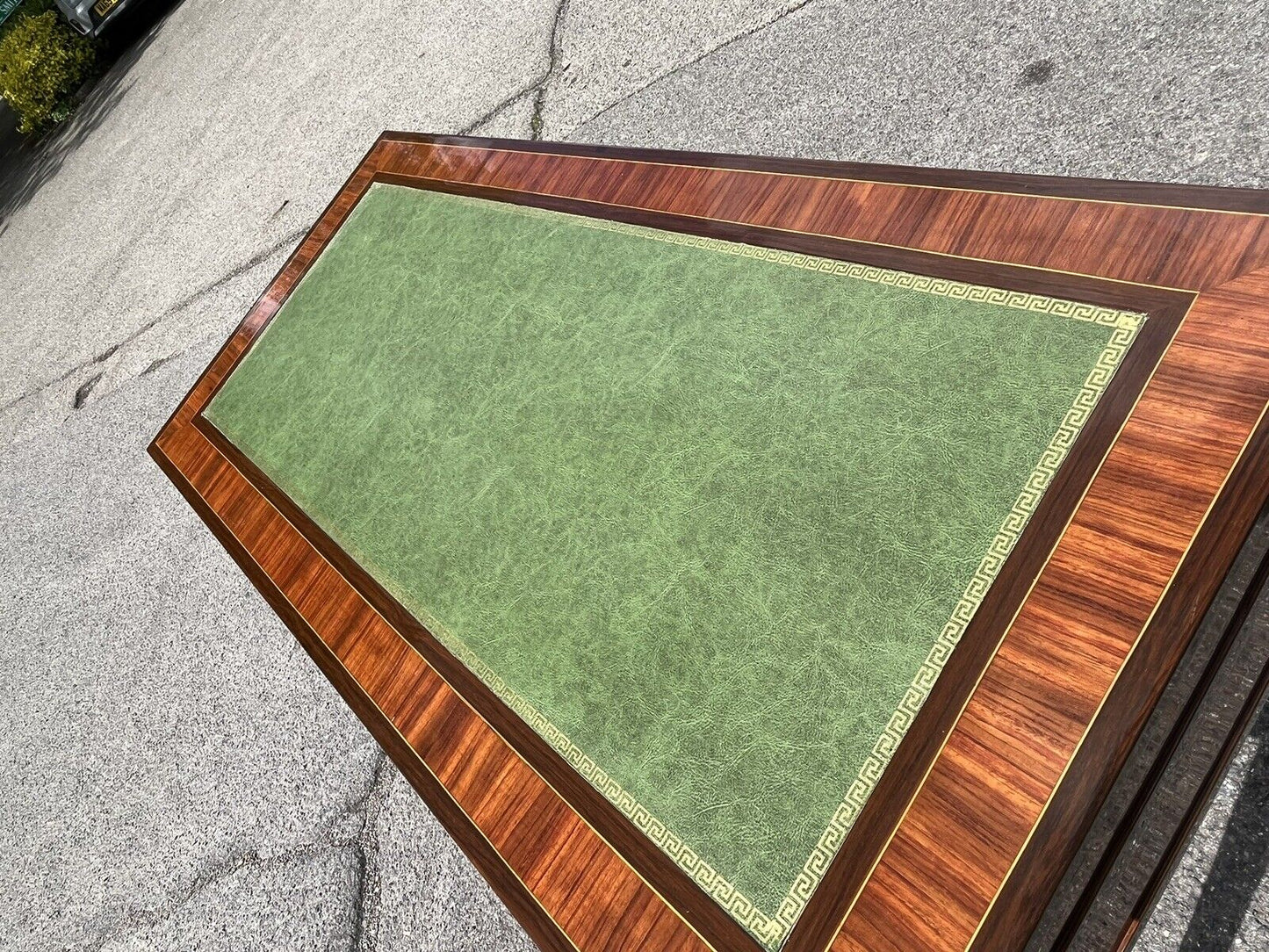 Kingswood Veneer Desk, Elegant, And Impressive. Green Top.