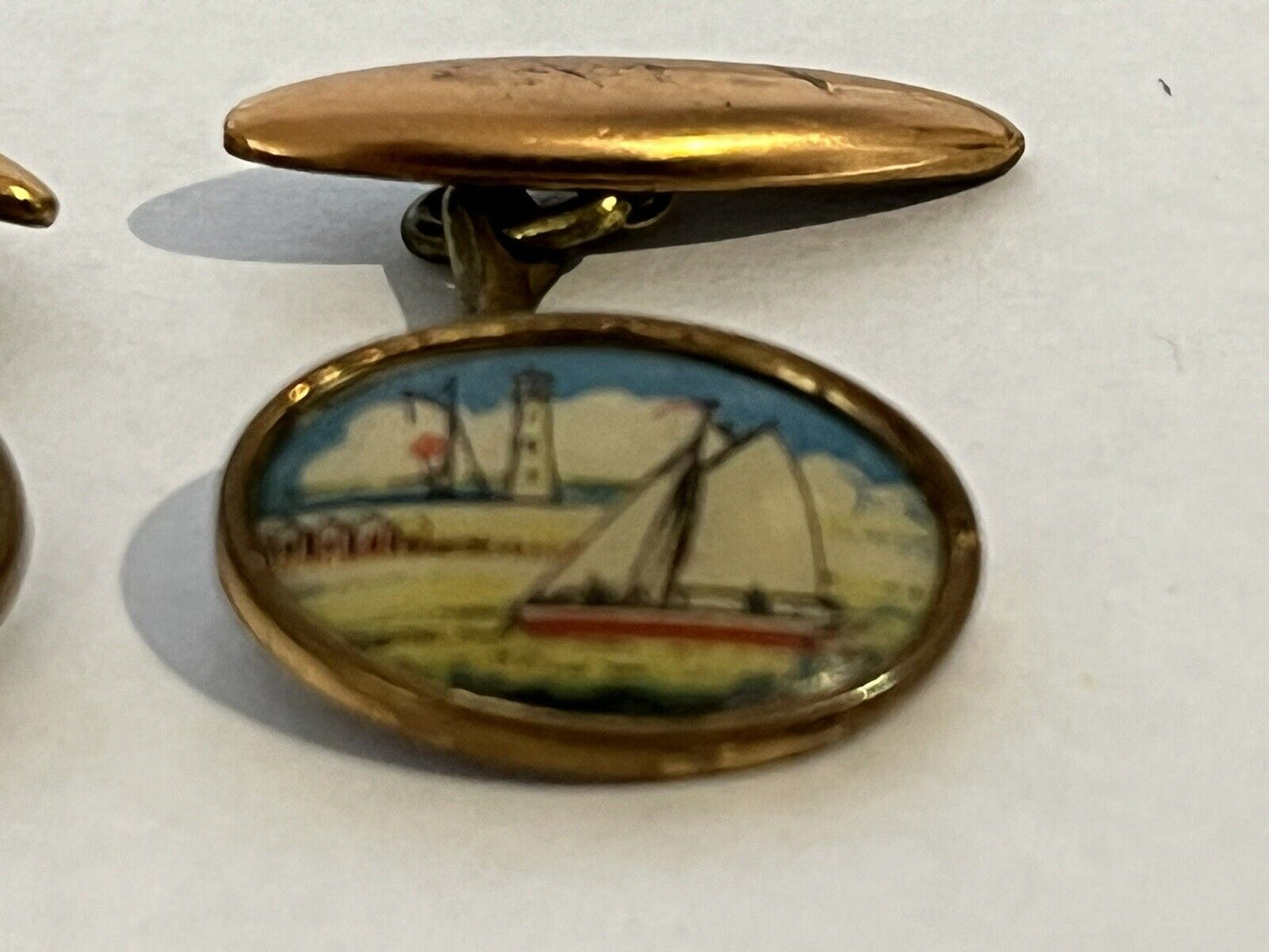 Vintage Cufflinks With Yachts