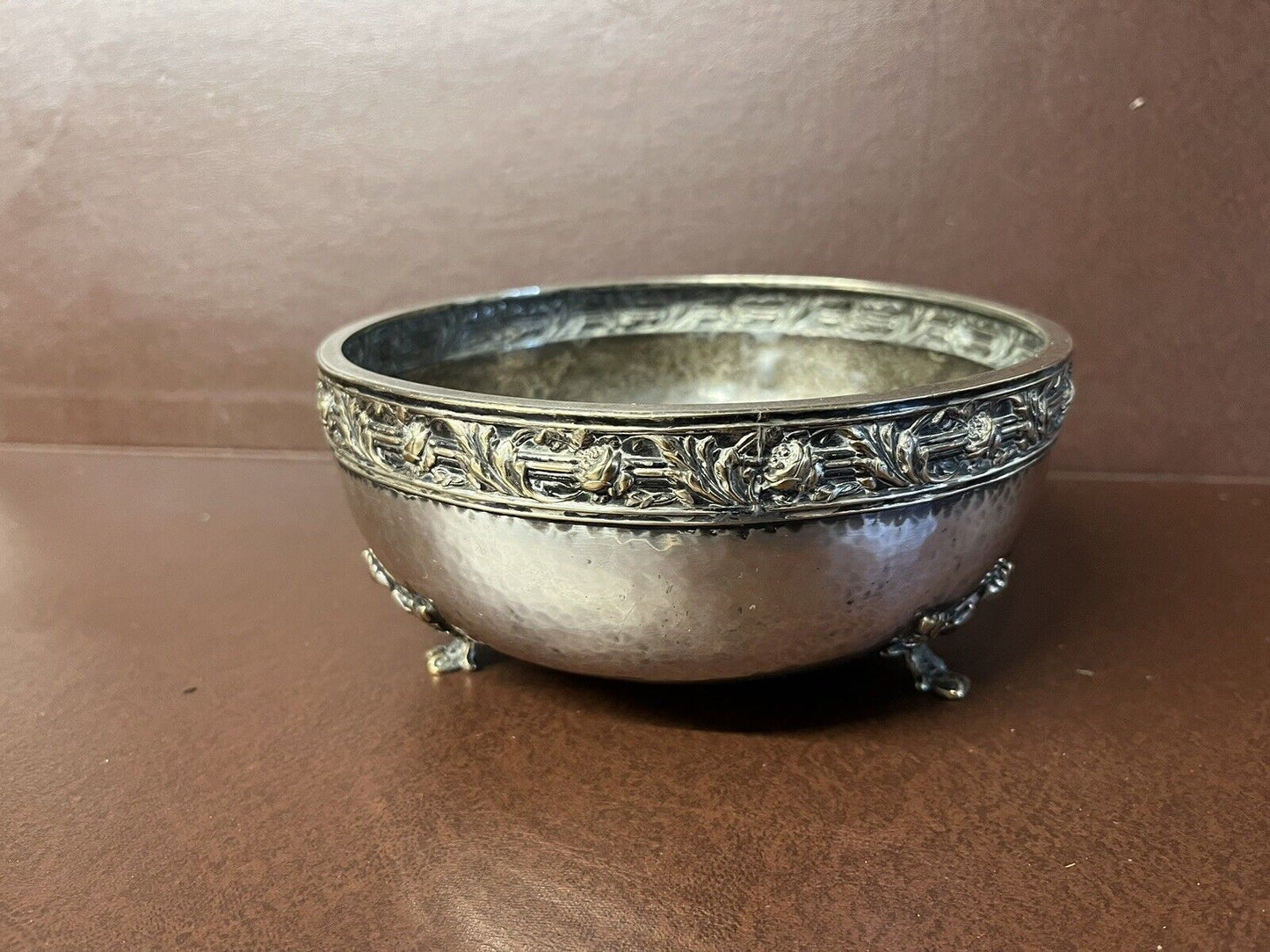 Arts & Crafts 2 Handle Silver Plate Fruit Bowl