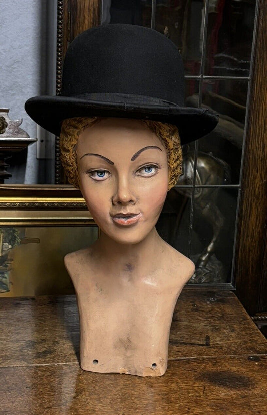 Art Deco Milliners Head, Heavy Pottery Model, Superb Quality