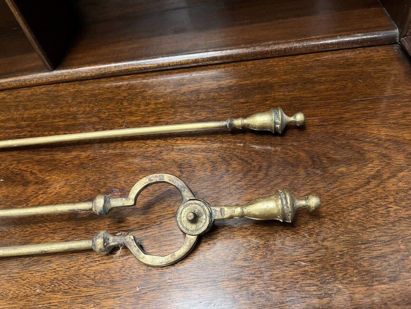 Victorian Brass Fireside Tools, Companion Set