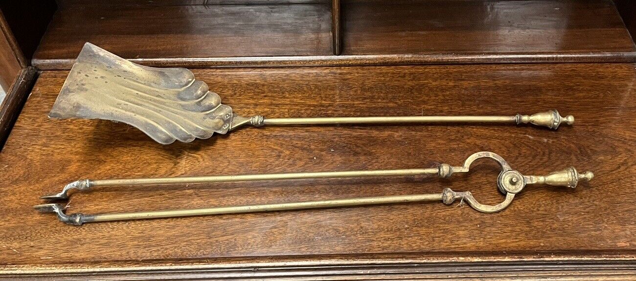 Victorian Brass Fireside Tools, Companion Set