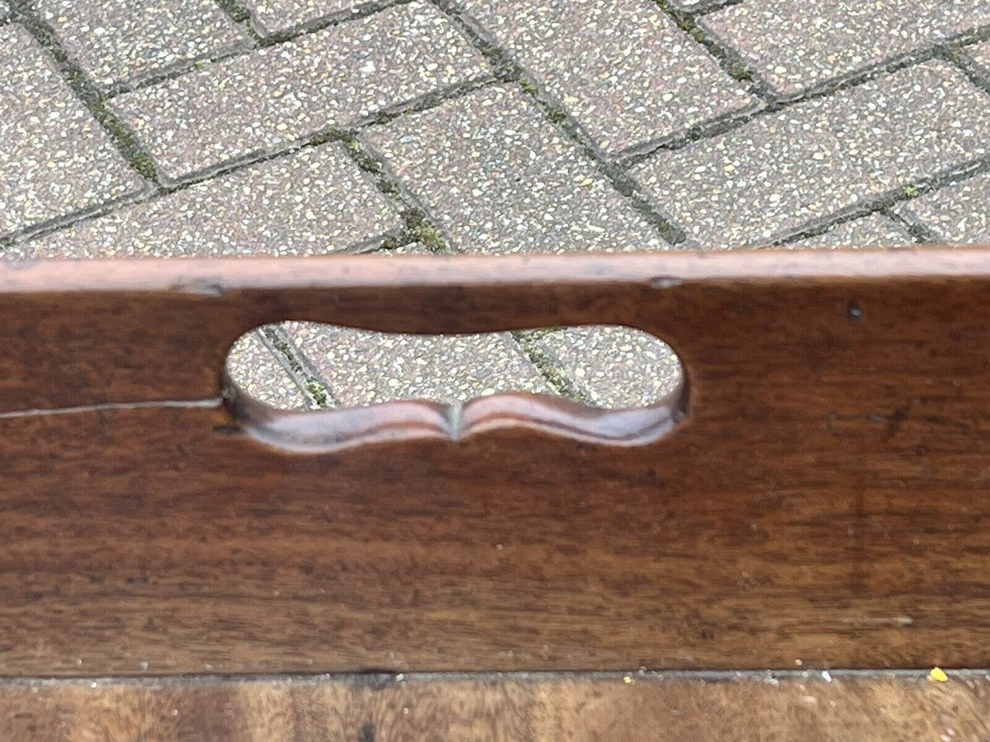 Antique Mahogany Lift Of Butlers Tray On Stand