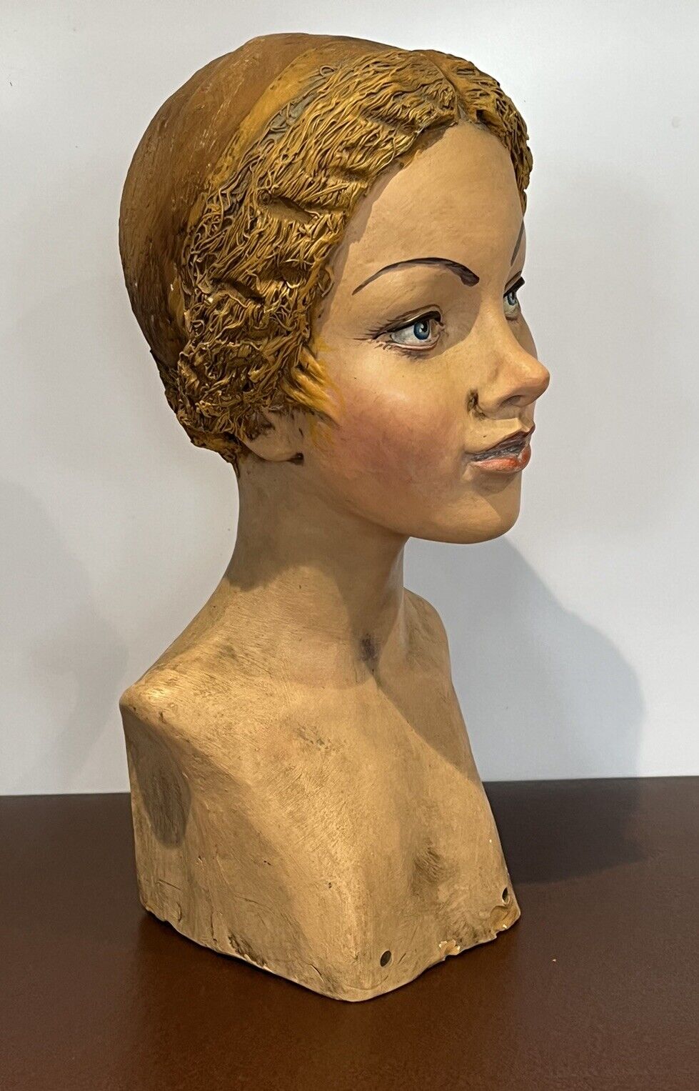 Art Deco Mannequin Head, Heavy Pottery Model, Superb Quality