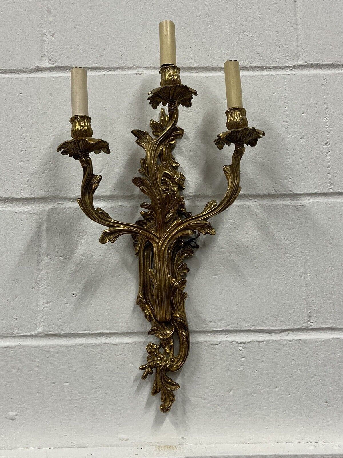 Brass Wall Sconce. Antique French Style Wall Light.