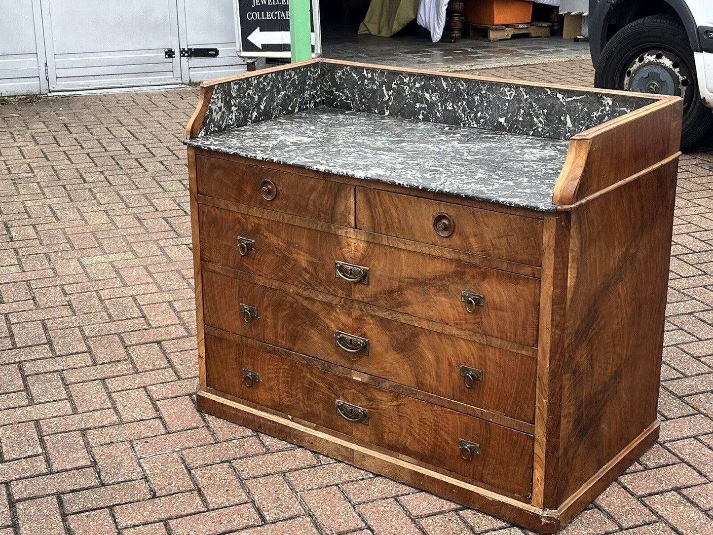 Arts & Crafts Walnut Chest Of Drawers.