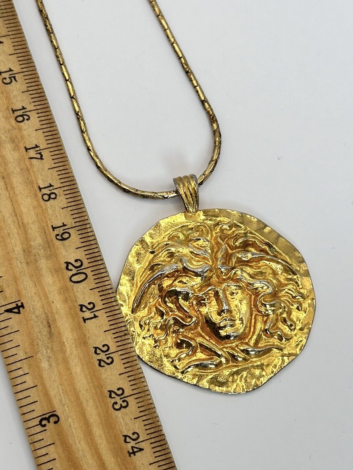 Vintage Signed Sphinx Statement Pendant Necklace