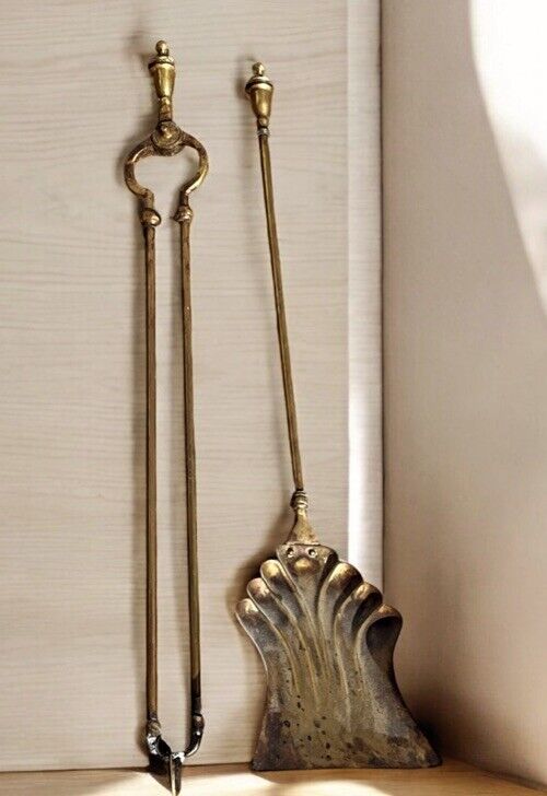 Victorian Brass Fireside Tools, Companion Set