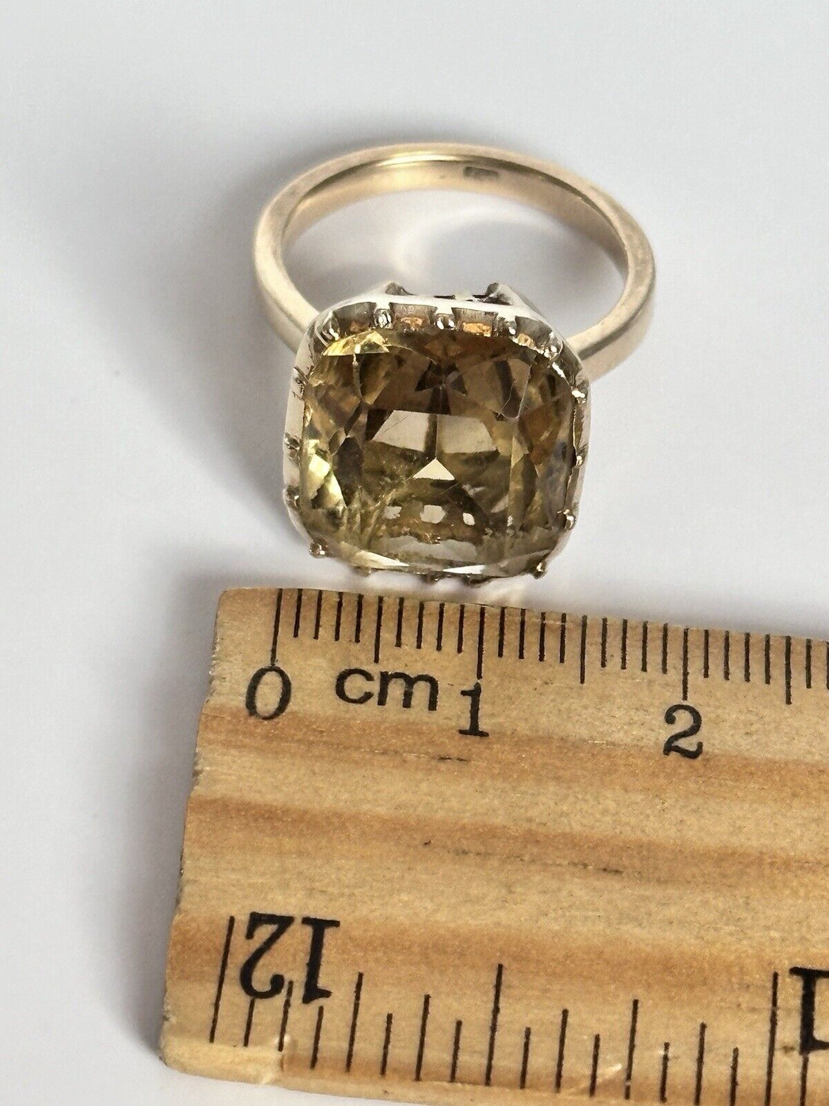 Vintage 9ct Gold Citrine Statement Cocktail Ring