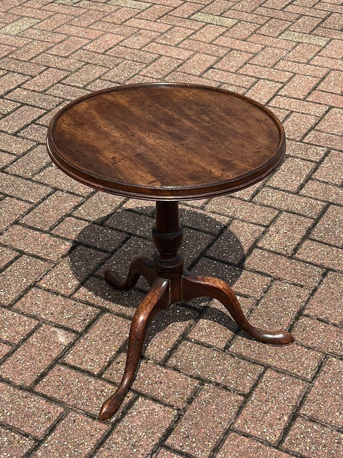 Georgian Tilt Top Wine Table, Superb Proportions, Pad Feet.