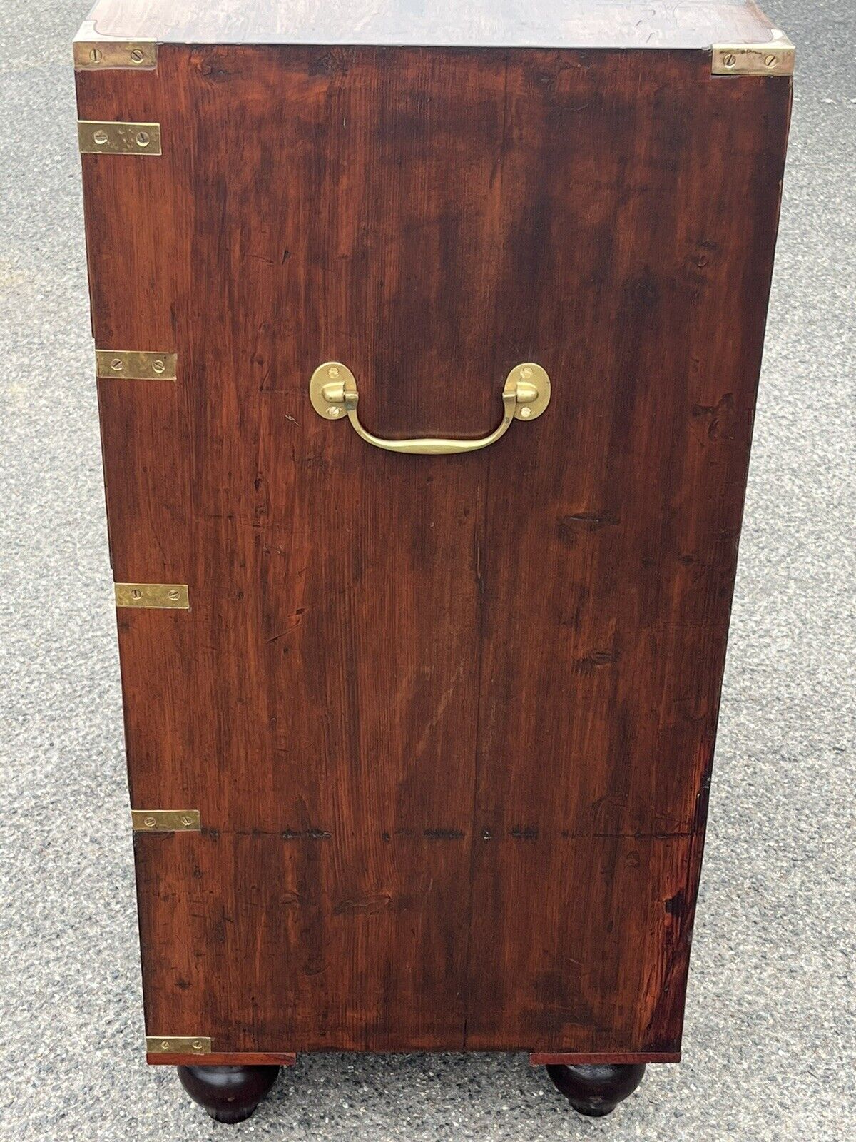 Campaign Chest Of Drawers. Brass Handles & Brass Bound.