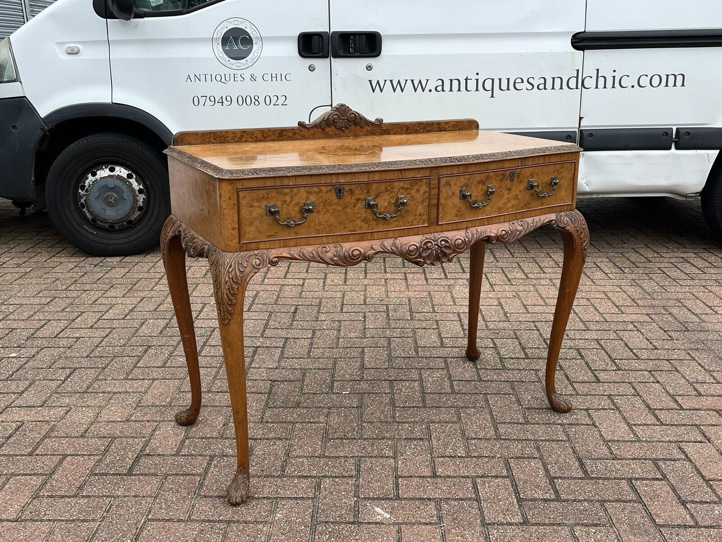 Art Deco Epstein Walnut Console Table, Side Table, Server, Sideboard