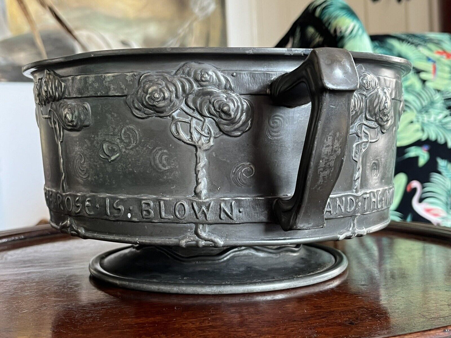 Liberty & Co Tudric Arts & Crafts 2 Handle Pewter Rose Bowl By David Veasey