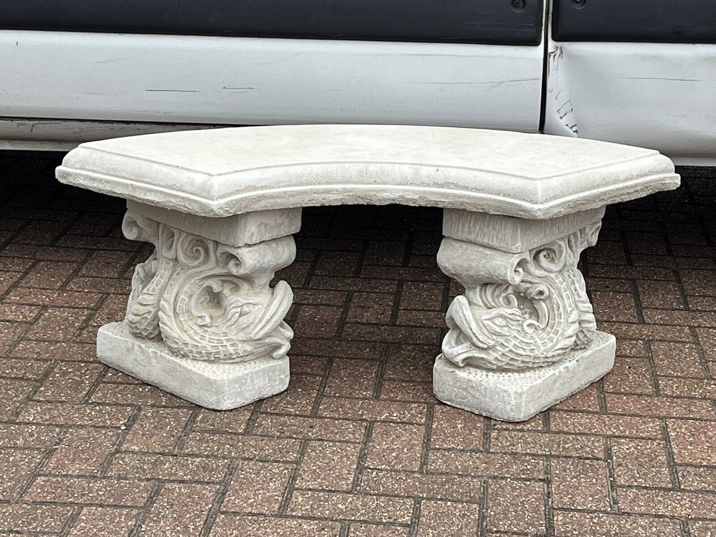 Garden Bench Decorated With Koi Carp