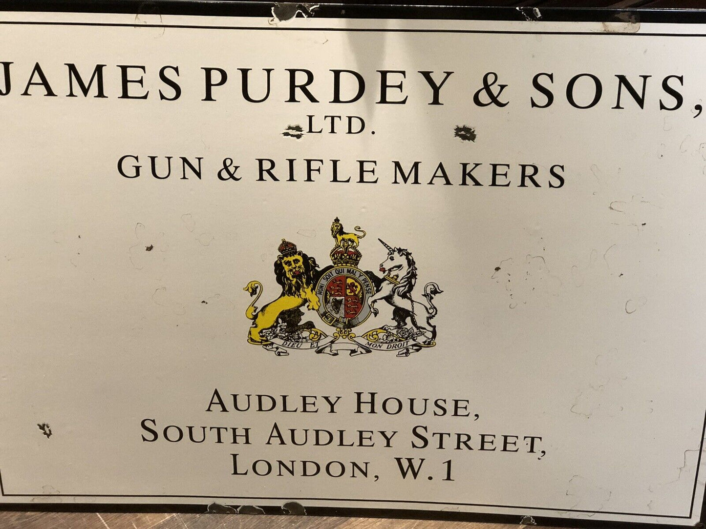 James Purdy & Sons Enamel Sign. We ship Worldwide.