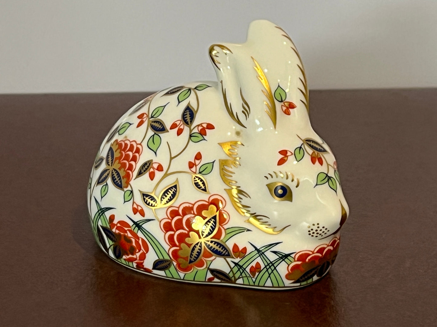 Royal Crown Derby Paperweight, Gold Stopper. Meadow Rabbit