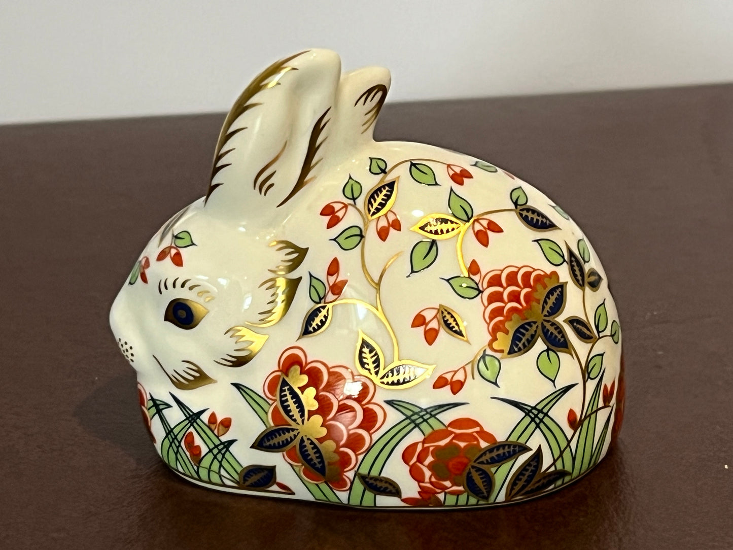 Royal Crown Derby Paperweight, Gold Stopper. Meadow Rabbit